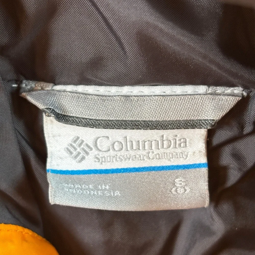 Columbia Kids Polyester Puffer Jacket Hooded Gorpcore S 8 Orange Gray